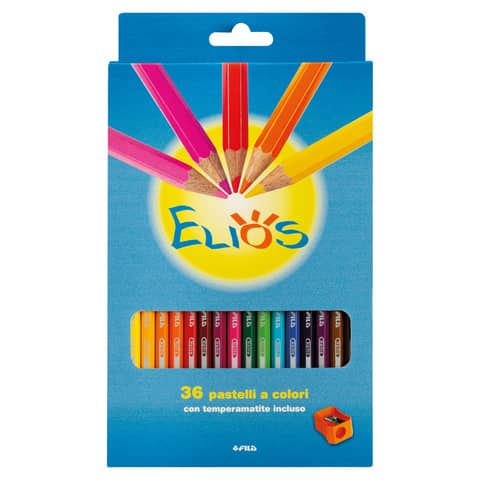 Matite colorate FILA Elios colori assortiti – Astuccio da 24 pastelli + temperino – F274300