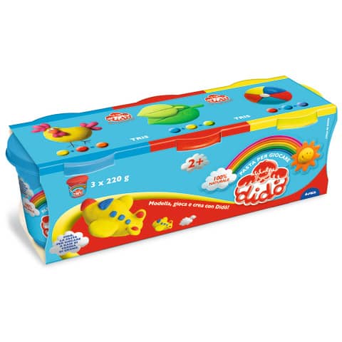 Pasta per giocare DIDO’ Tris barattoli 220 g giallo/rosso/azzurro F390460