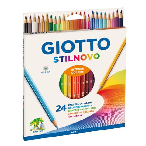 Matite colorate GIOTTO Stilnovo astuccio appendibile da 24 – F256600