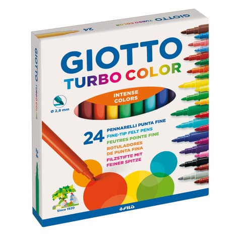 Pennarelli GIOTTO Turbo Color punta fine 2,8 mm assortiti astuccio da 24 – F417000