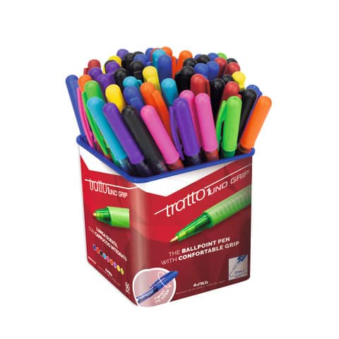 Penna a sfera TRATTO 1Uno Grip 1 mm assortiti barattolo da 60 – 812500