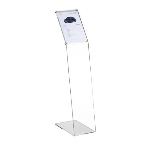 Espositore informativo a leggio TECNOSTYL A4 verticale in acrilico 22x38x108 cm trasparente – MB060