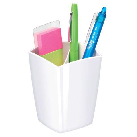 Portapenne CepPro Gloss CEP in polistirolo con 2 scomparti bianco 7,4×7,4×9,5 cm – 1005300021