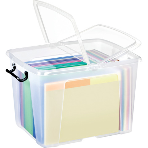 Contenitore con doppio coperchio in ppl 40 L Strata riciclabile impilabile trasparente – 2006740110