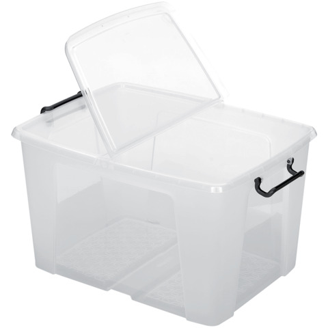 Contenitore con doppio coperchio in ppl 65 L Strata riciclabile impilabile trasparente – 2006860110