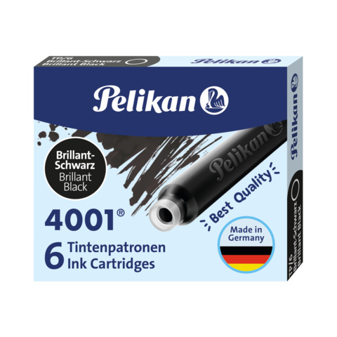 Cartuccia per stilografica Pelikan TP/6 nero brillante astuccio da 6 – 100401546