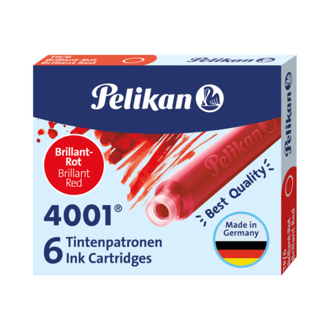Cartuccia per stilografica Pelikan TP/6 rosso brillante astuccio da 6 – 400142567