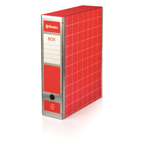 Scatola con cerniera in metallo Box 1 – apertura parziale Brefiocart 37,5×29,5 cm dorso da 9 cm rosso – RESX101.RO