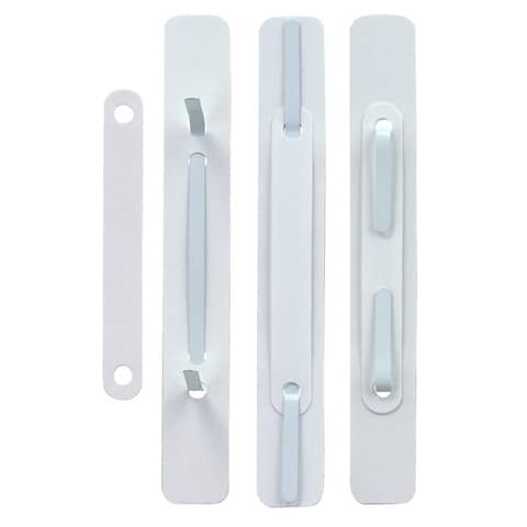 Fermafogli adesivi fastener Sei Rota con pressino bianco – passo 80 mm – conf. 100 pz. – 620045