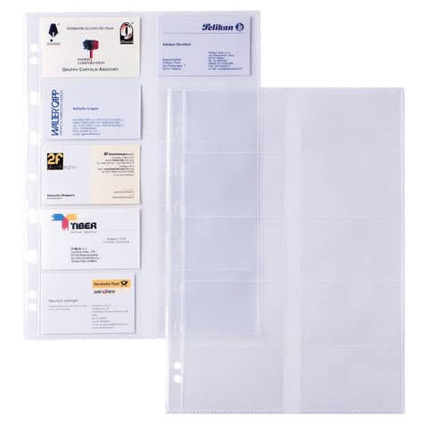 Buste foratura univ. porta biglietti da visita (10 spazi 9×5 cm) Sei Rota Atla Card Conf. 10 buste formato A4 – 662131
