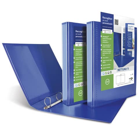 Raccoglitore personalizzabile Sei Rota Nettuno TI – 4 anelli a D 40 mm – A4 blu – dorso 5,5 cm – 36834047