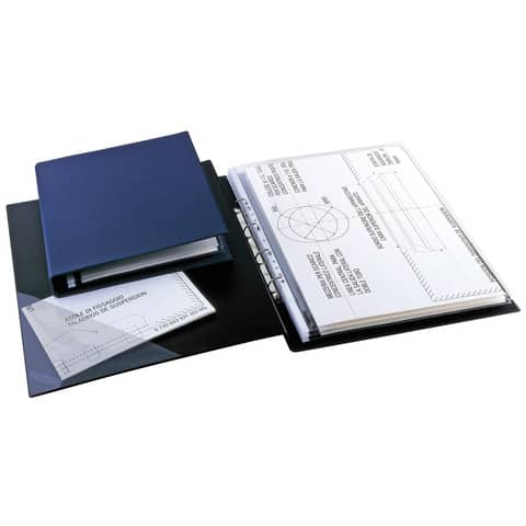 Raccoglitore Sei Rota Sanremo 2000 – 4 anelli D Ø 25 mm – 42×30 cm dorso 4 cm blu – 34423007 (anelli lato corto)