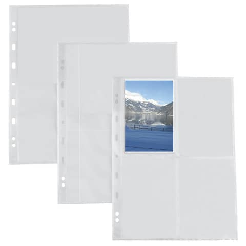 Buste a foratura universale Sei Rota Atla F per fotografie 8 spazi 10×15 cm trasparente  conf. 10 buste – 662501