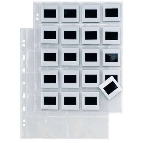 Buste a foratura universale Sei Rota Atla F per diapositive 20 spazi 5,5×5,5 cm trasparente conf.10 buste 662514