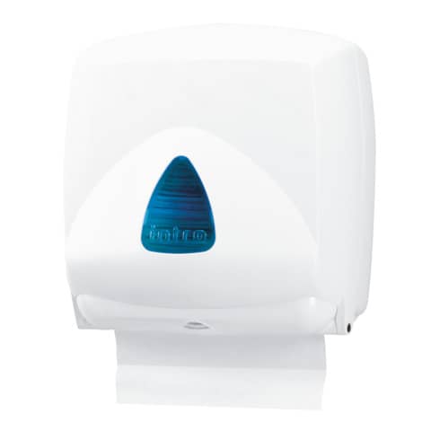 Distributore mini di carta asciugamani in fazzoletti Hylab in ABS capacità 300 foglietti bianco vetrino blu IN-FO2/WRN