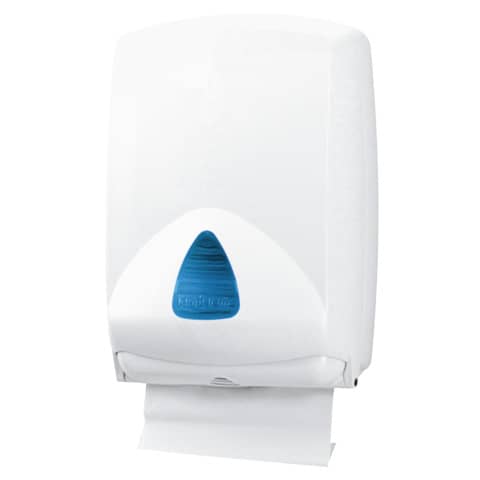 Distributore maxi di carta asciugamani Hylab in ABS – 500 ff bianco vetrino blu con accessori FAA regolabili IN-FO1/WRN