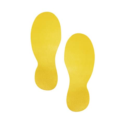 Segnaletica da pavimento forma ”Impronta” DURABLE RAL 1003 giallo 9×24 cm – conf. 10 pezzi – 172704