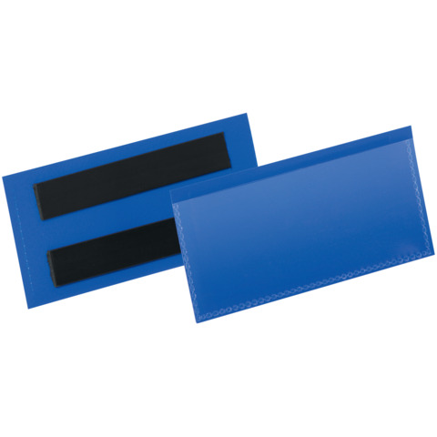Tasche per identificazione Durable con bande magnetiche blu f.to esterno mm. 130×53- inserto 100x38mm cf. 50 – 174107