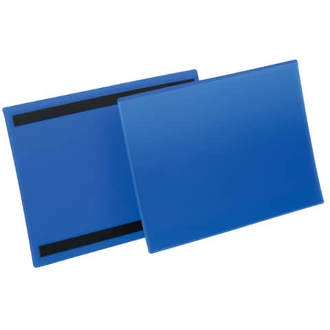 Tasche per identificazione Durable con bande magnetiche blu f.to esterno mm. 311×225- inserto A4 orizz. cf 50- 174507