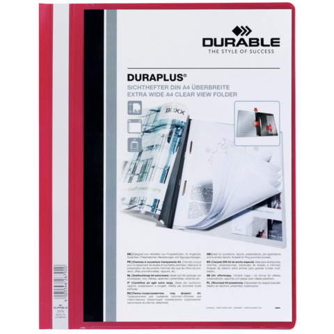 Cartellina ad aghi DURABLE DURAPLUS® A4 rosso 257903