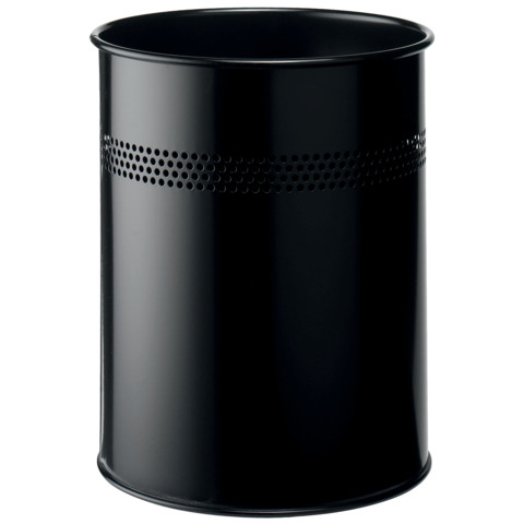 Cestino gettacarte DURABLE cilindrico con superficie perforata acciaio 15 l nero – 330001