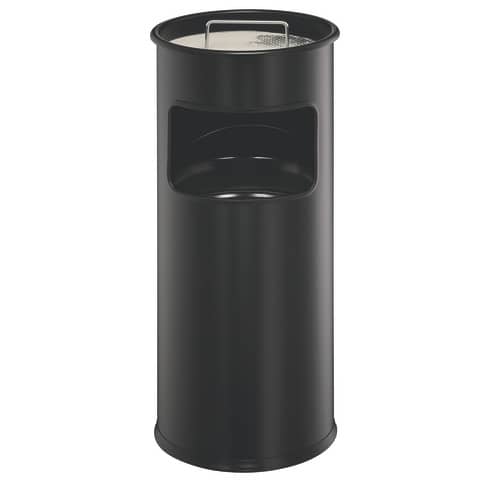 Posacenere Durable a colonna acciaio con sabbia e cestino base tonda H 62 x Ø 26 cm nero – 333001