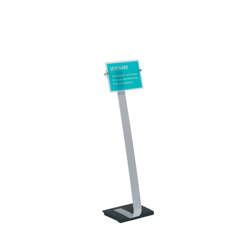 Espositore da terra DURABLE CRYSTAL SIGN STAND A4 argento metallizzato – 481823