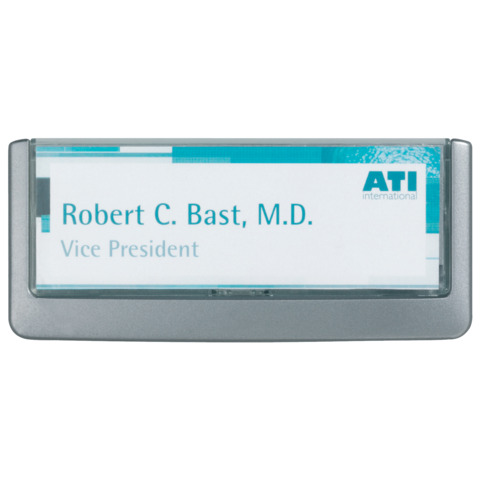 Targhe DURABLE CLICK SIGN ABS trasparente/grafite 149×52,5 mm 486037