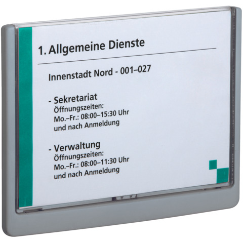 Targhe DURABLE CLICK SIGN ABS trasparente/grafite A5 210×148,5 mm 486637