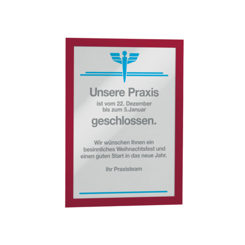 Cornici con pannello magnetico DURABLE DURAFRAME® A4 PPL rosso 236x323mm conf. 2 – 487203