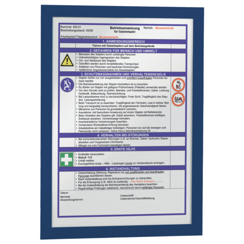 Cornici con pannello magnetico DURABLE DURAFRAME® A4 PPL blu scuro 236x323mm conf. 2 – 487207