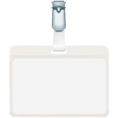 Portanomi con clip DURABLE tasca aperta trasparente inserto 60x90mm conf. 25 – 810619