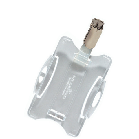 Portabadge rigido Durable 85×54 mm con clip di sicurezza orientabile trasparente Conf. 25 pezzi – 811819