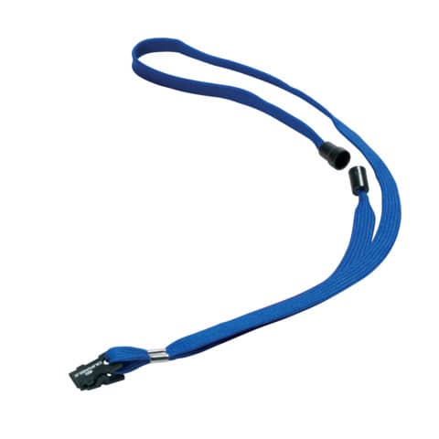 Cordoncino per portabadge DURABLE tessuto blu 10 mm x 44 cm  conf. 10 – 811907