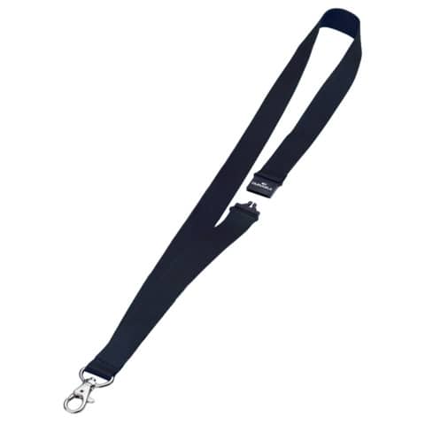 Cordoncino per portabadge DURABLE tessuto nero 20 mm x 44 cm conf. 10 – 813701