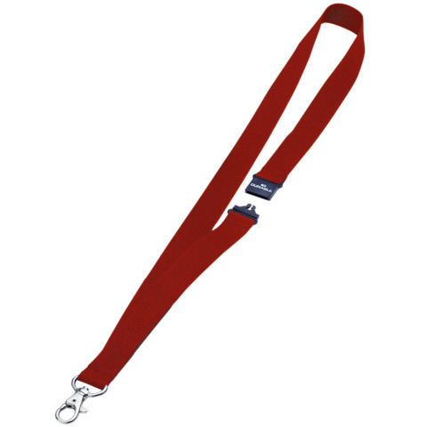 Cordoncino per portabadge DURABLE tessuto rosso 20 mm x 44 cm conf. 10 – 813703