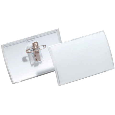 Portanomi DURABLE CLICK FOLD CON COMBI CLIP trasparente inserto 54×90 mm – PPL al 70% riciclato – conf. 25 – 821419