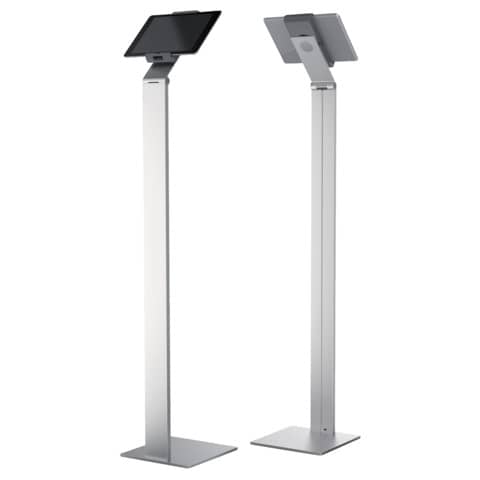 Porta tablet da pavimento DURABLE per tablet da 7” a 13” argento metallizzato 27x27x121,5cm – 893223