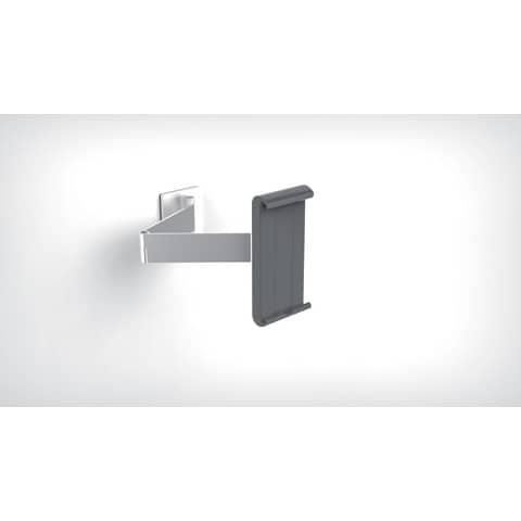 Porta tablet da muro DURABLE con braccio estensibile argento metallizzato 9,5×22,5x17cm – 893423