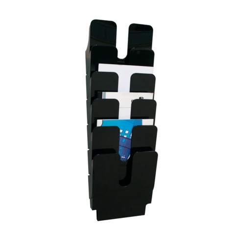Espositore da parete DURABLE FLEXIPLUS 6 comparti A4 polistirolo nero 24,7x10x108 cm – 1700008061
