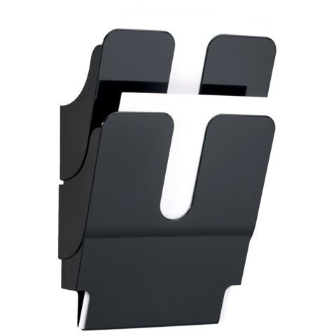 Espositore da parete DURABLE FLEXIPLUS 2 comparti A4 polistirolo nero – 24,7x10x36 cm – 1709008060