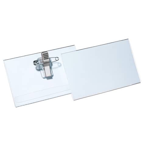 Portanomi DURABLE EUROBADGE con combi clip pvc trasparente inserto 54x90mm conf. 50 – 814519