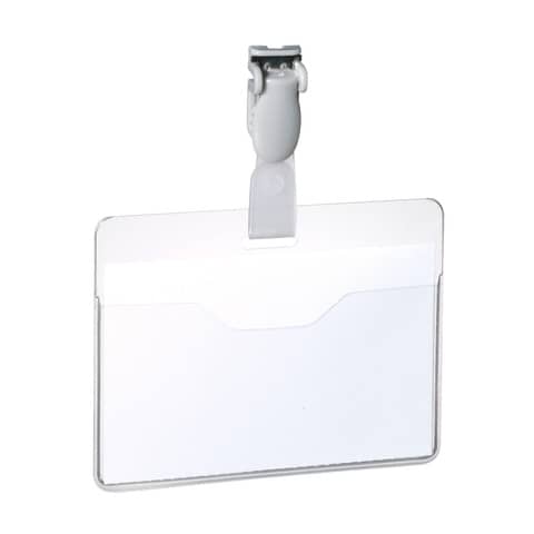 Portanomi con clip DURABLE EUROBADGE tasca aperta plastica trasparente inserto 60x90mm  conf. 25 – 814719