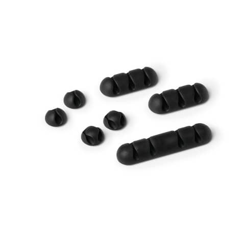 Clip fermacavi adesiva DURABLE CAVOLINE CLIP MIX grafite diversi formati conf. da 7 – 504137