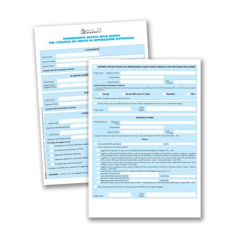Fatturazione elettronica Semper conferimento/revoca delega servizi – modulo continuo – 851118FE0