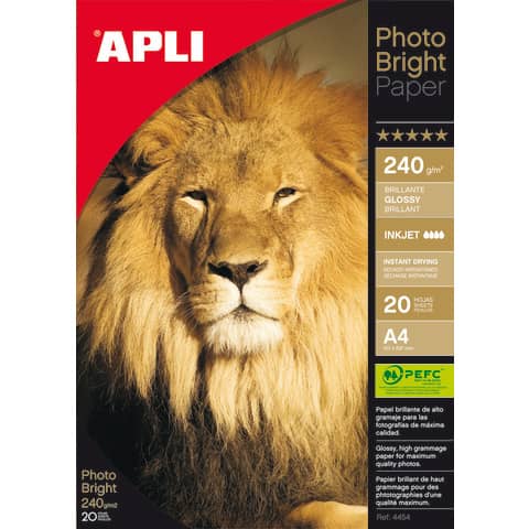 Carta fotografica inkjet Decadry A4 alta qualità – finitura lucida – 240 g/m² bianco  Conf. 20 fogli – T900005