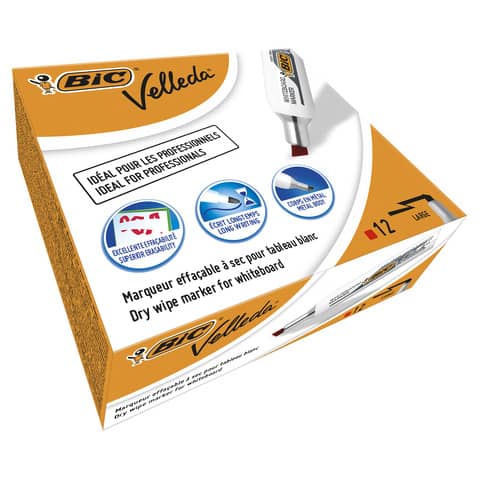 Marcatore per lavagne bianche BIC Velleda 1781 punta a scalpello 3,3-4,6 mm rosso – 9402961