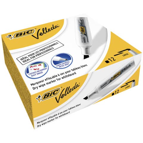Marcatore per lavagne bianche BIC Velleda 1781 punta a scalpello 3,3-4,6 mm nero – 9402981