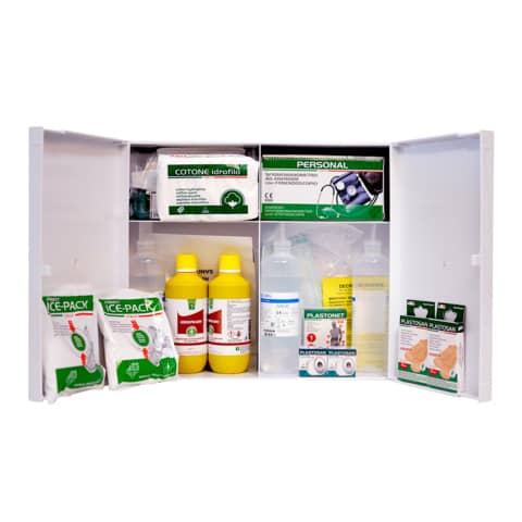 Armadietto Pronto Soccorso Base PVS bianco plastica – 3 persone CPS521