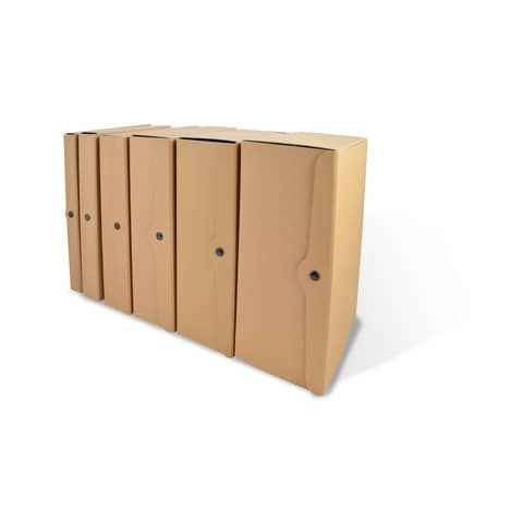 Porta progetti con tre bottoni EURO-CART linea Eco 25×35 cm dorso 12 cm avana CPECO12AV